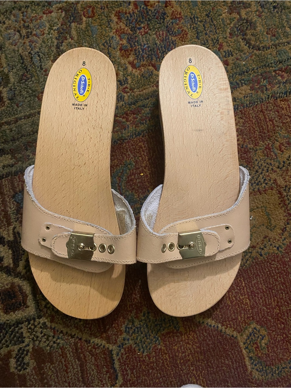 Dr. Scholl's Nude Leather Slide Clogs✨